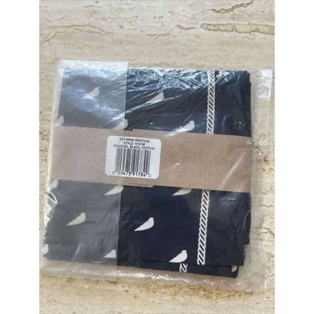 Red Wing Shoes Cotton Bandana USA Handkerchief 21X21 inches New‎ Black